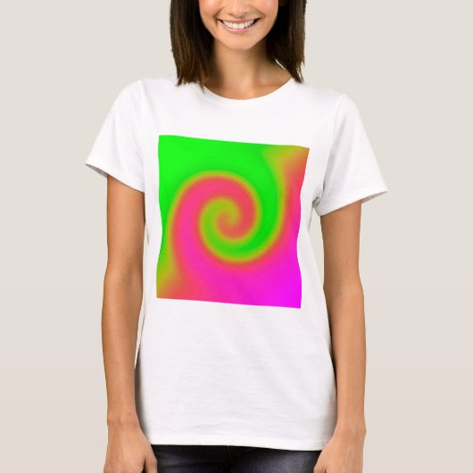 Swirl Green Roze T-shirt (Voorkant)