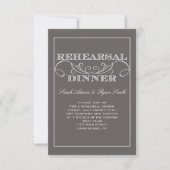 Swirl Grey Rehearsal Dinner Invitation Kaart (Voorkant)