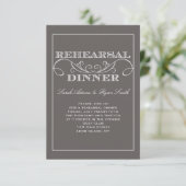 Swirl Grey Rehearsal Dinner Invitation Kaart (Staand voorkant)
