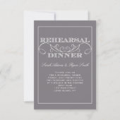 Swirl Grey Rehearsal Dinner Invitation Kaart (Voorkant)