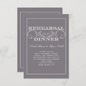 Swirl Grey Rehearsal Dinner Invitation Kaart (Voorkant / Achterkant)