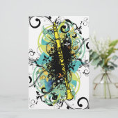 Swirl Grunge Clarinet Briefpapier (Staand voorkant)