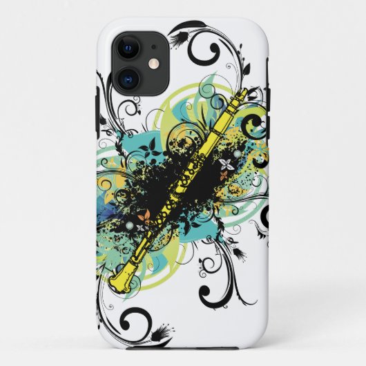 Swirl Grunge Clarinet Case-Mate iPhone Case (Achterkant)