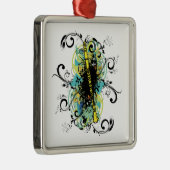 Swirl Grunge Clarinet Metalen Ornament (Rechts)