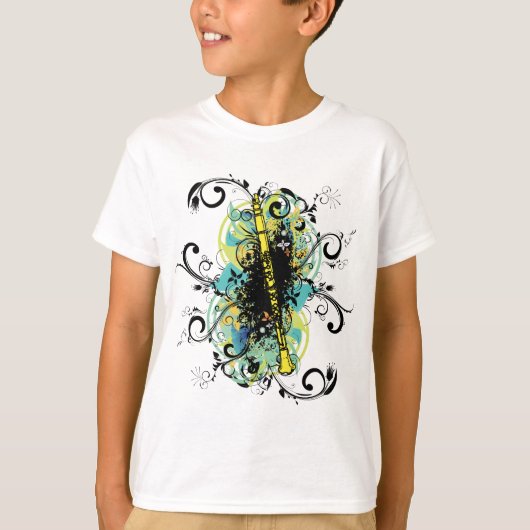 Swirl Grunge Clarinet T-shirt (Voorkant)