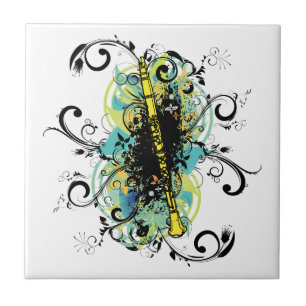Swirl Grunge Clarinet Tegeltje