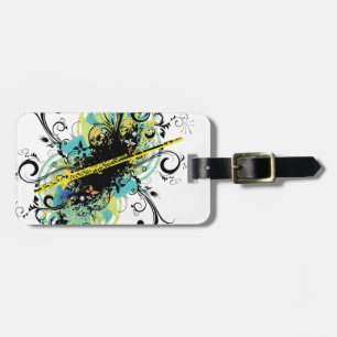 Swirl Grunge Flute Bagagelabel