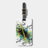 Swirl Grunge Flute Bagagelabel (Voorkant verticaal)