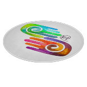 Swirl Hamsas Waterverf Art Snijplank (Hoek)