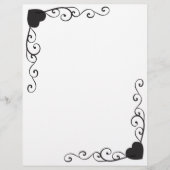 Swirl Heart Corner Border Letterhead Briefhoofd (Voorkant)