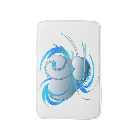 Swirl Hearts Badmat (Voorkant Verticaal)