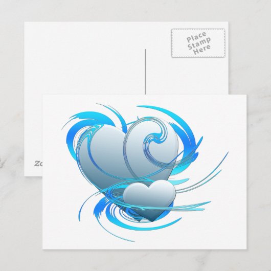 Swirl Hearts Briefkaart (Voorkant / Achterkant)