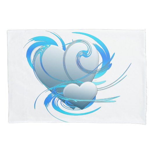 Swirl Hearts Kussensloop (Voorkant-Links)