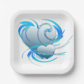 Swirl Hearts Papieren Bordje (Voorkant)