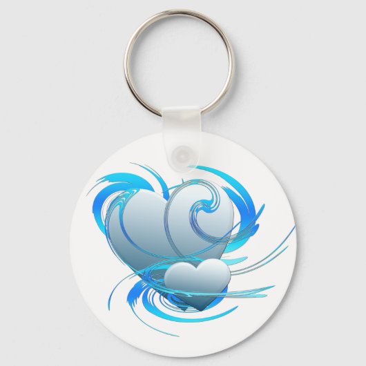 Swirl Hearts Sleutelhanger (Voorkant)