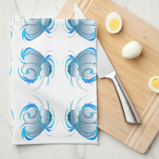 Swirl Hearts Theedoek (Quarter Fold)