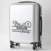 Swirl Initiaal gepersonaliseerde familie Mailbox S Sticker (Koffer)