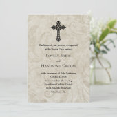 -Swirl-katholieke uitnodiging voor bruiloft (Staand voorkant)