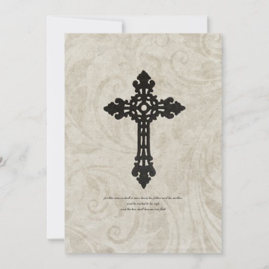 -Swirl-katholieke uitnodiging voor bruiloft (Achterkant)