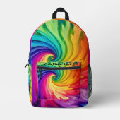 Swirl Kleurrijke Naam Bedrukte Rugzak (Voorkant)