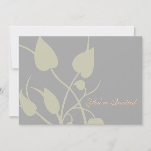 Swirl Leaves Wedding Invitation Kaart (Voorkant)