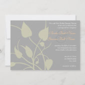 Swirl Leaves Wedding Invitation Kaart (Achterkant)