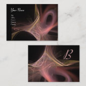 SWIRL MONOGRAM Levendig roze rood bruin Visitekaartje (Voorkant / Achterkant)