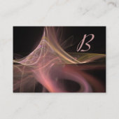 SWIRL MONOGRAM Levendig roze rood bruin Visitekaartje (Achterkant)