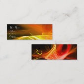 SWIRL MONOGRAM Levendig zwart geel sinaasappel Mini Visitekaartje (Voorkant / Achterkant)