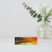 SWIRL MONOGRAM Levendig zwart geel sinaasappel Mini Visitekaartje (Staand voorkant)