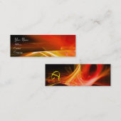 SWIRL MONOGRAM Levendig zwart rood sinaasappel Mini Visitekaartje (Voorkant / Achterkant)