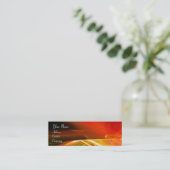 SWIRL MONOGRAM Levendig zwart rood sinaasappel Mini Visitekaartje (Staand voorkant)