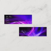 SWIRL MONOGRAM Levendig zwart roze blauw Mini Visitekaartje (Voorkant / Achterkant)