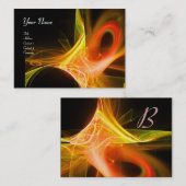 SWIRL MONOGRAM Vibrant zwart, roze, geel Visitekaartje (Voorkant / Achterkant)