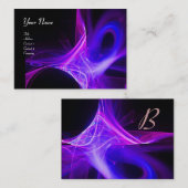 SWIRL MONOGRAM Vibrant zwart roze rood blauw Visitekaartje (Voorkant / Achterkant)