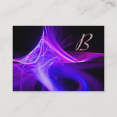 SWIRL MONOGRAM Vibrant zwart roze rood blauw Visitekaartje (Achterkant)