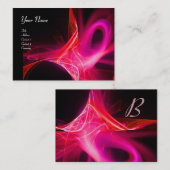 SWIRL MONOGRAM Vibrant zwart roze rood Visitekaartje (Voorkant / Achterkant)