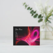 SWIRL MONOGRAM Vibrant zwart roze rood Visitekaartje (Staand voorkant)