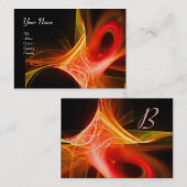 SWIRL MONOGRAM Vibrant zwart roze rood Visitekaartje (Voorkant / Achterkant)