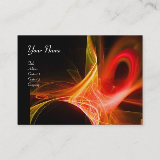 SWIRL MONOGRAM Vibrant zwart roze rood Visitekaartje (Voorkant)