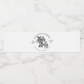 Swirl Ornament Frame Gothic Hello Baby Shower Waterfles Etiket (Enkel label)