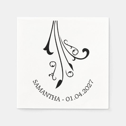 Swirl Ornaments Horror Black Gothic Servet (Voorkant)