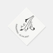 Swirl Ornaments Horror Black Gothic Servet (Hoek)