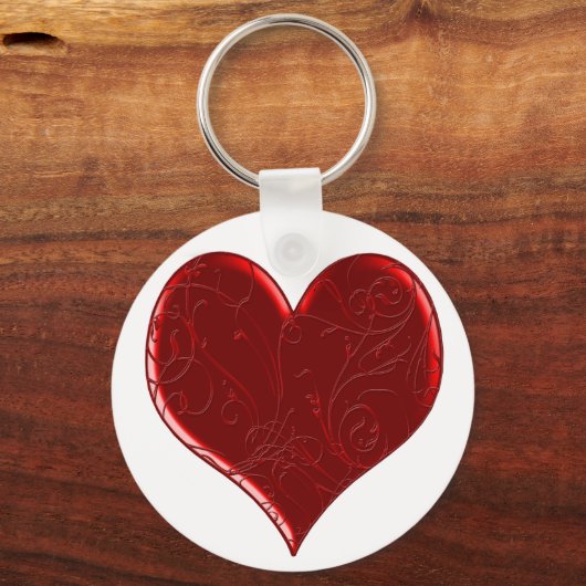 Swirl Overlay Heart Sleutelhanger (Voorkant)