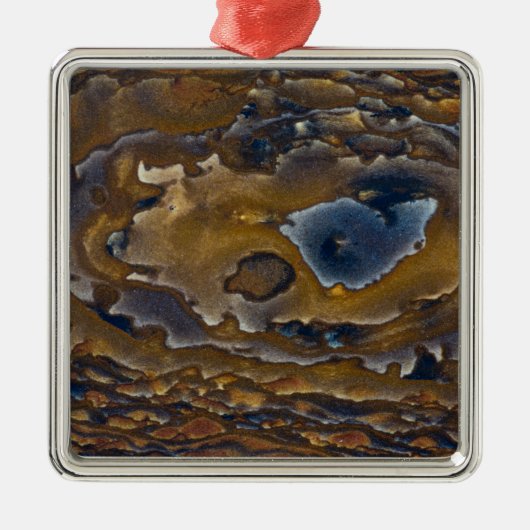 Swirl-patroon op Jasper Slab Metalen Ornament (Voorkant)