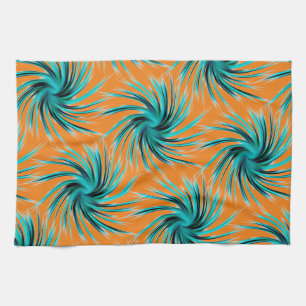 Swirl Pattern - Blauwgroen Groen Blauw Oranje Geel Theedoek