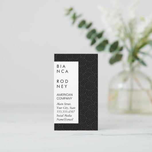 Swirl Pattern Visitekaartje (Staand voorkant)
