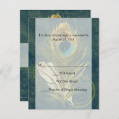 Swirl Peacock Feather -Klik om Uitzicht MATCHING S RSVP Kaartje (Voorkant / Achterkant)