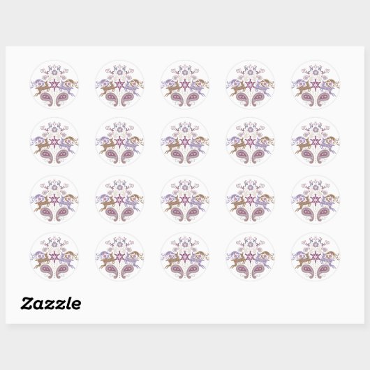 Swirl rendieren ronde sticker (Vel)