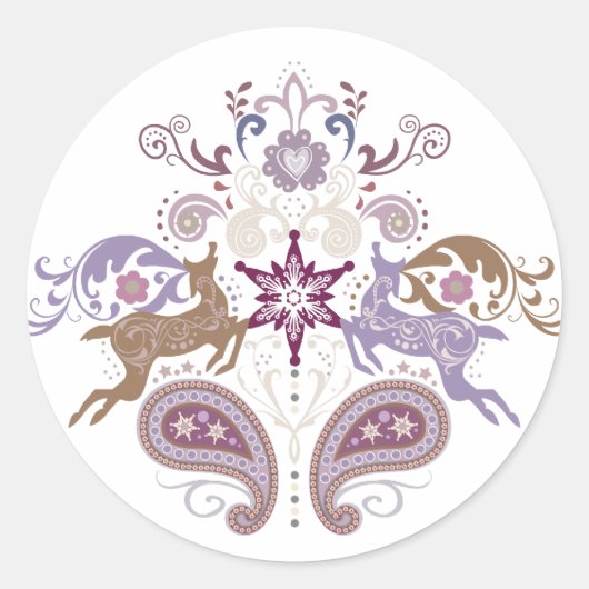 Swirl rendieren ronde sticker (Voorkant)
